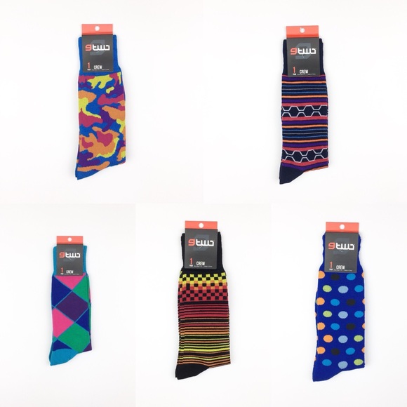 9TWO Other - 5 Pair Mens Crazy Color Wild Pattern Dress Socks